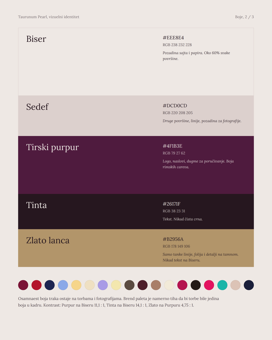TAURUNUM PEARL, palette
